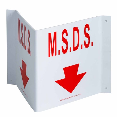 Brady MSDS Sign, Plastic, Rectangle, English 45378